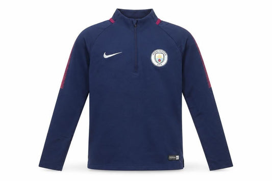 Nike Boys Blue Manchester City Dri-Fit 1/4 Zip Football Track Jacket 10-12 Years
