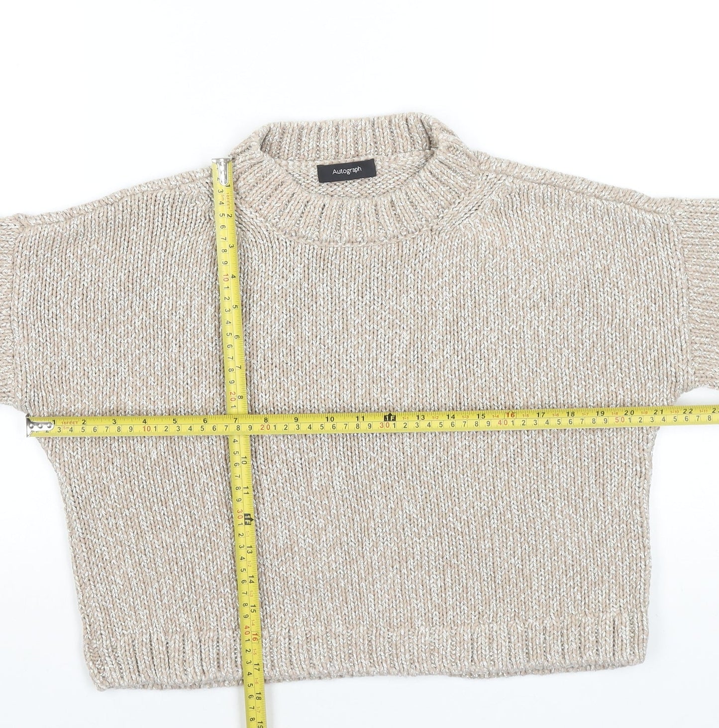 Marks and Spencer Autograph Women’s Beige High Neck Pullover Jumper Size 8