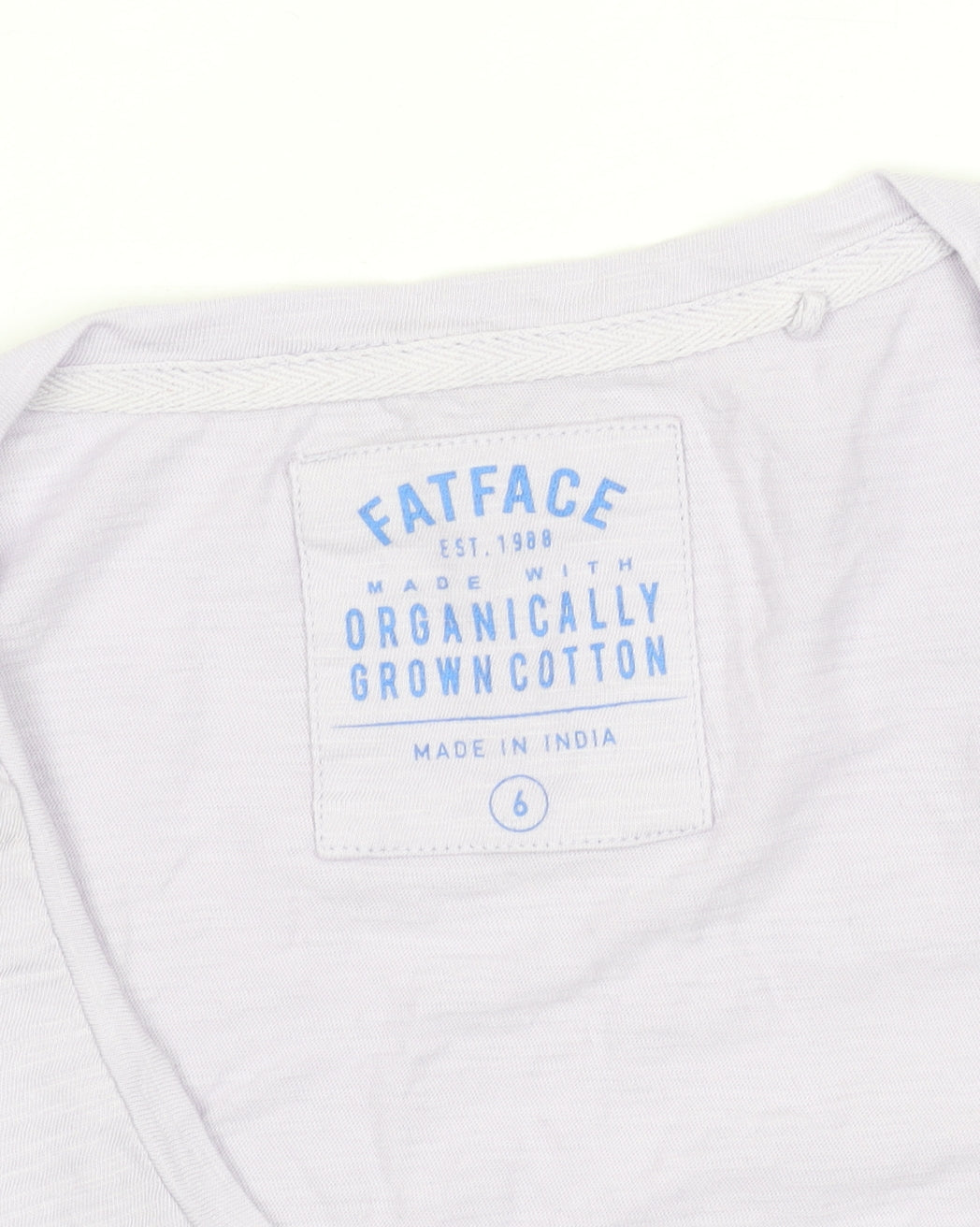 FatFace Women's Purple V-Neck Short Sleeve Cotton T-Shirt Size 6