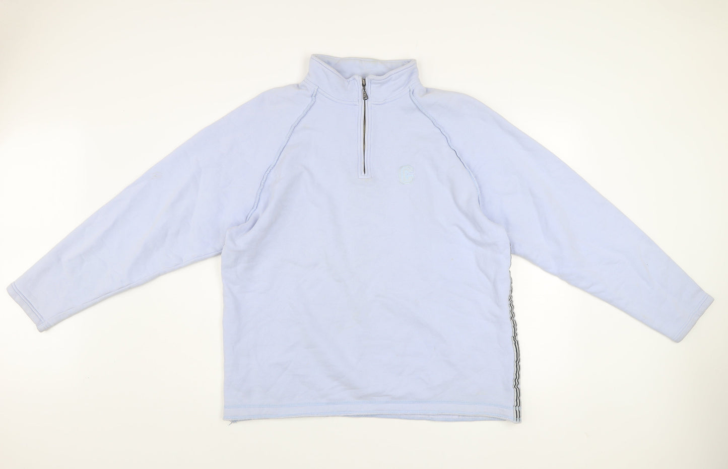 Crew Clothing Men’s Blue 1/2 Zip Cotton Sweatshirt Size L