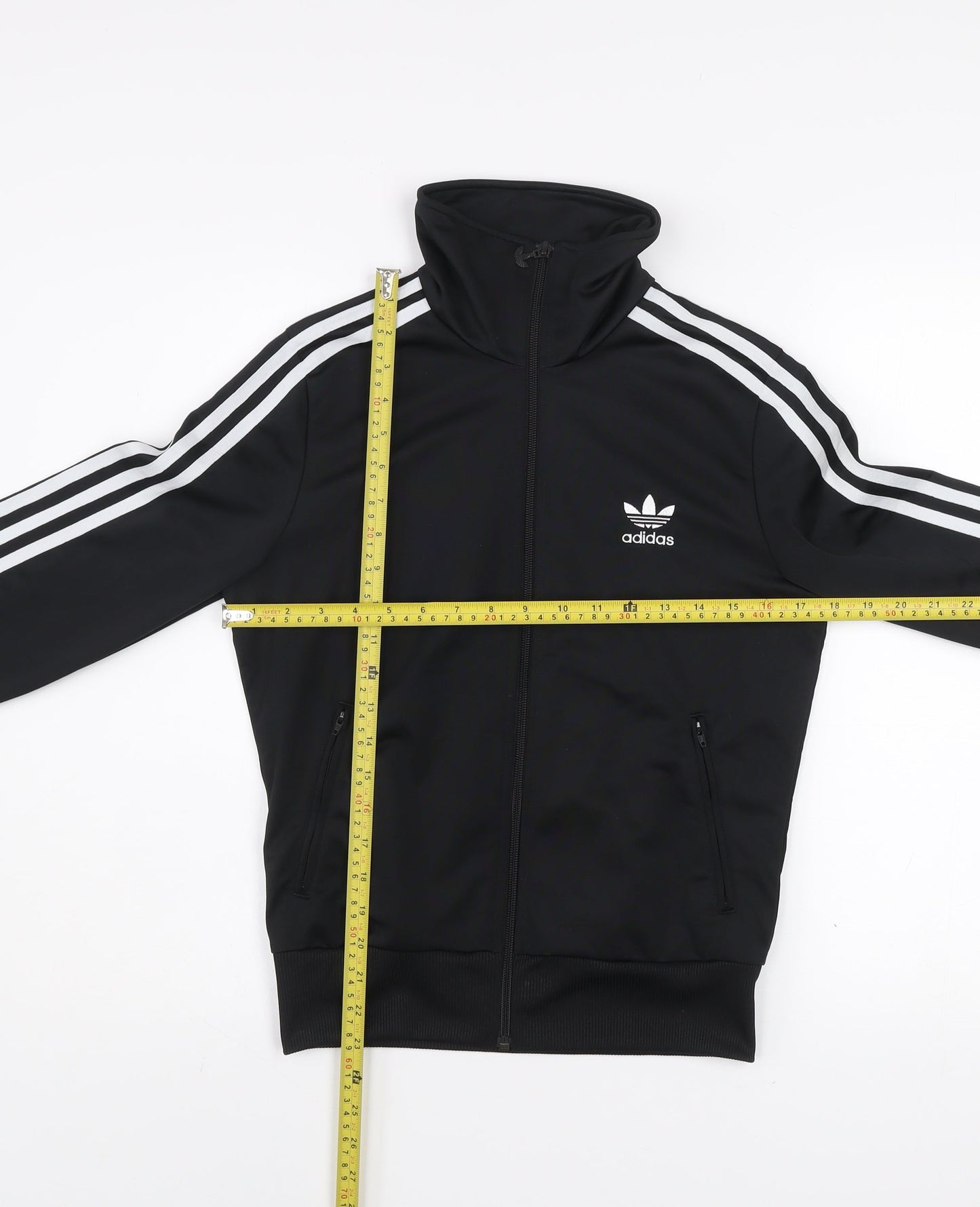 Adidas Men's Black Track Jacket Size 36 Regular Fit Full Zip