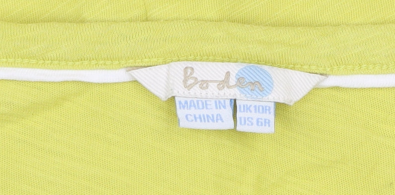 Boden Womens Yellow 3/4 Sleeve Button-Up Cotton Top Size 10