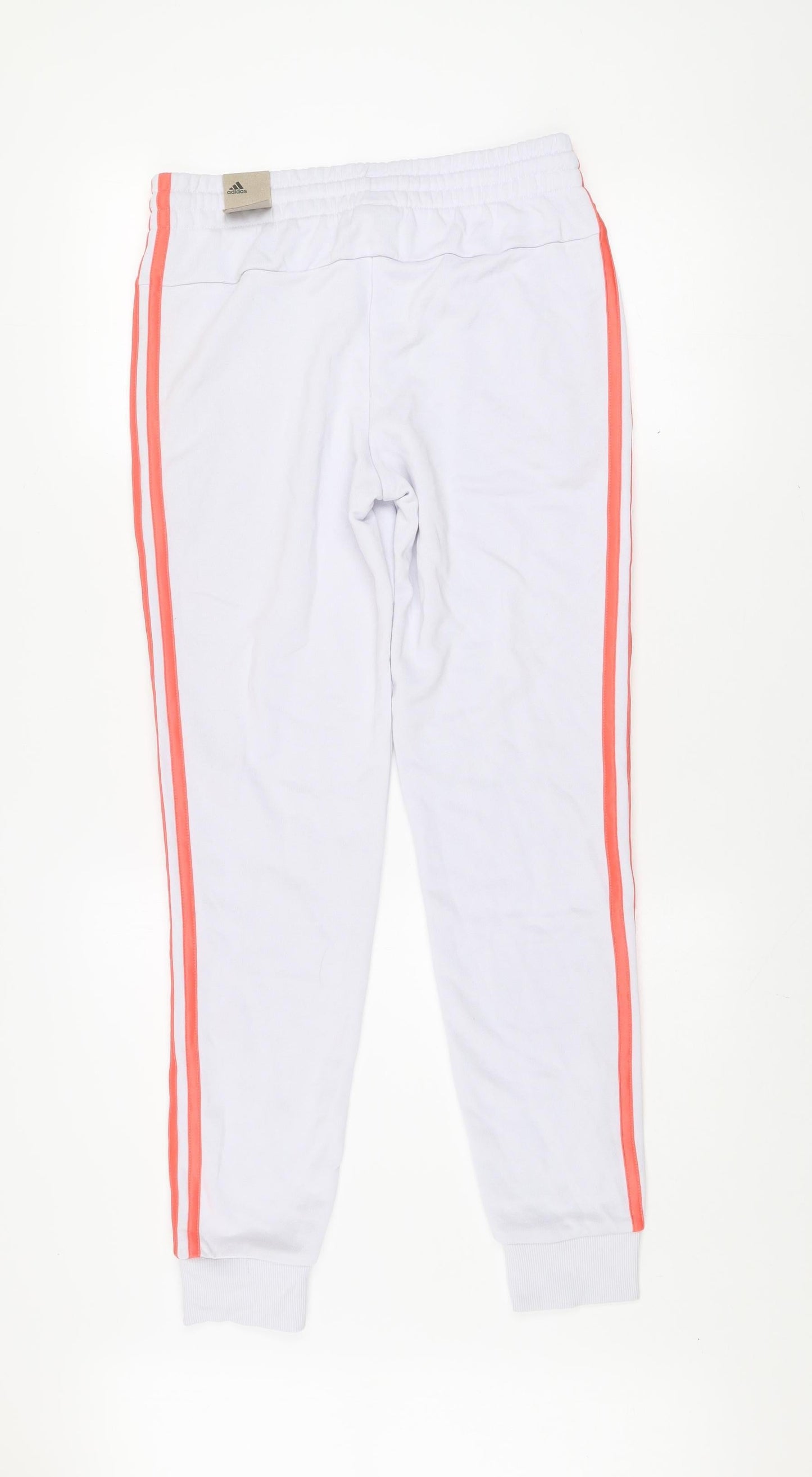 Adidas Women White Jogger Trousers Size 8-10 Cotton Blend Activewear