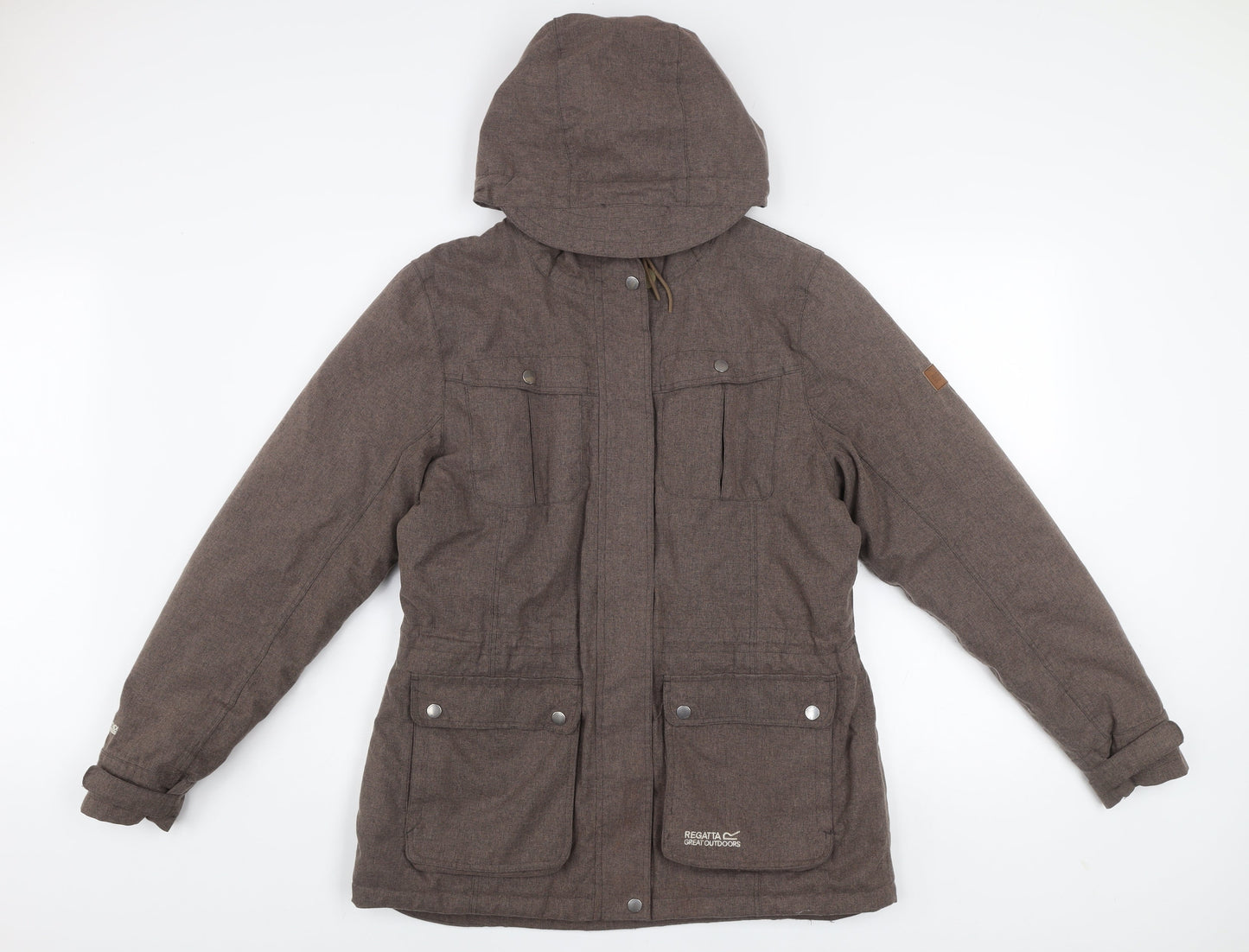 Regatta Women’s Brown Hooded Parka Jacket Size 16 Lined Waterproof