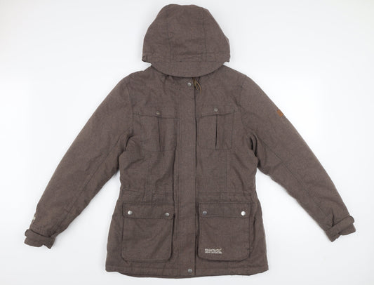 Regatta Women’s Brown Hooded Parka Jacket Size 16 Lined Waterproof