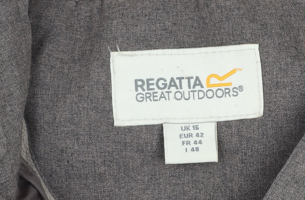 Regatta Women’s Brown Hooded Parka Jacket Size 16 Lined Waterproof