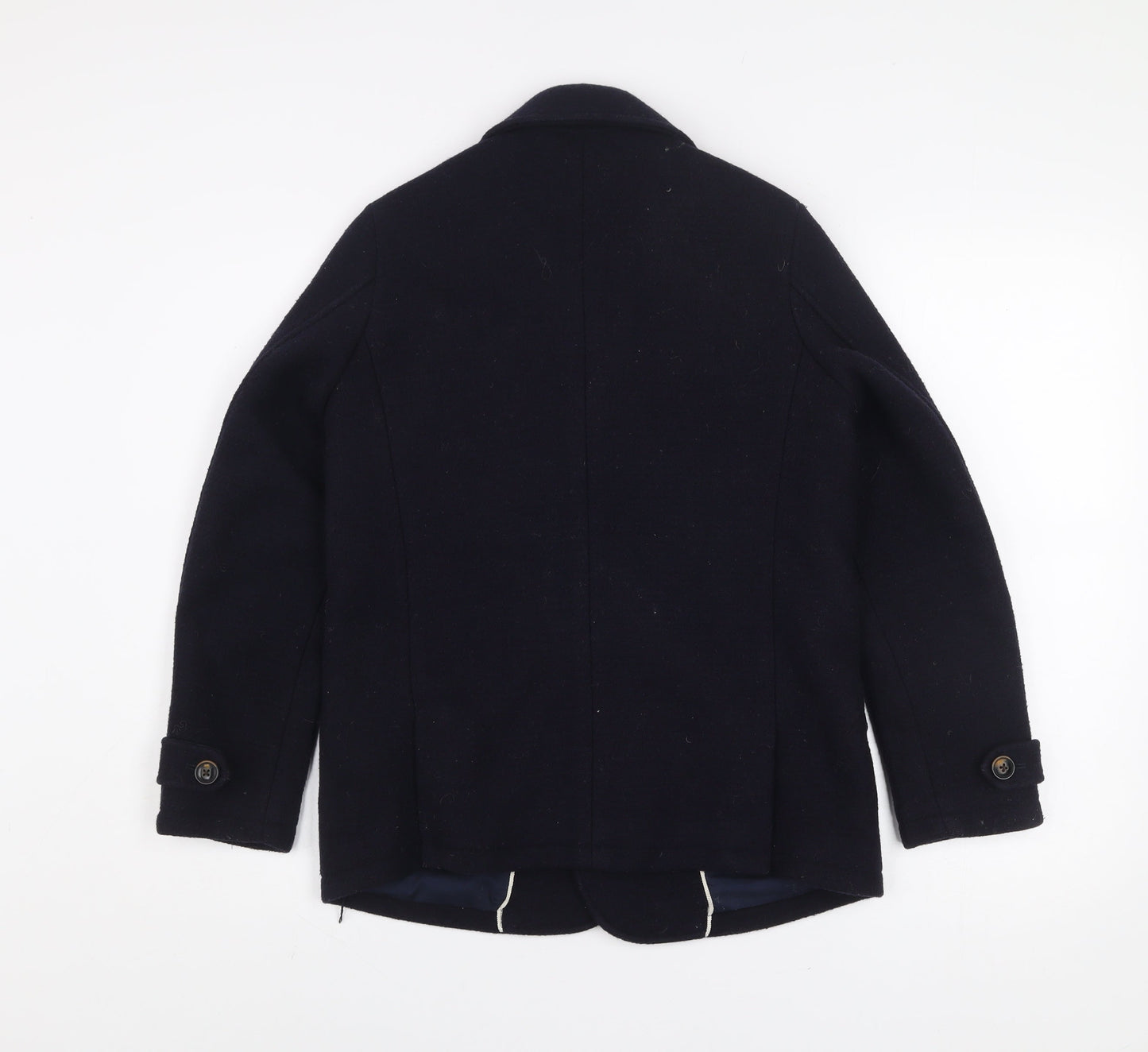 Scotch Shrunk Women's Blue Wool Pea Coat Size 12 Lined Classic Style