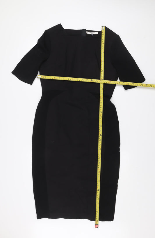 L.K. Bennett Womens Black Sheath Dress Size 14 Workwear