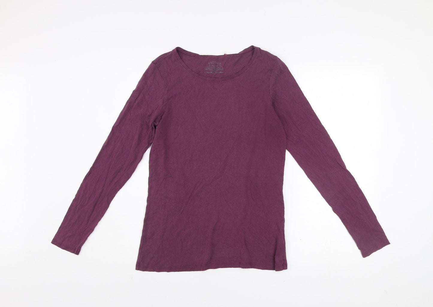 FatFace Womens Purple Long Sleeve Basic Cotton Modal T-Shirt Size 10