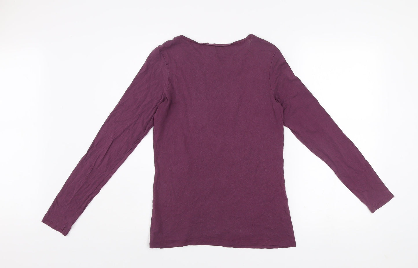 FatFace Womens Purple Long Sleeve Basic Cotton Modal T-Shirt Size 10
