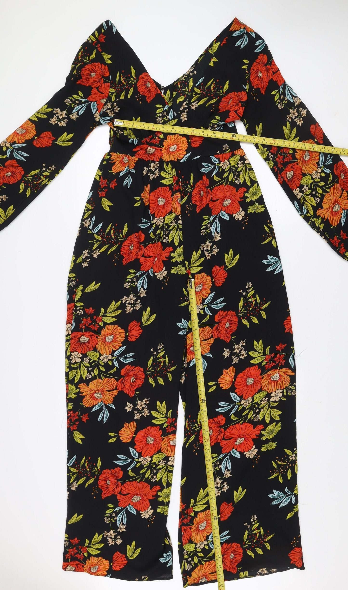 ASOS DESIGN Women's Multicoloured Floral Wide-Leg Jumpsuit UK 10