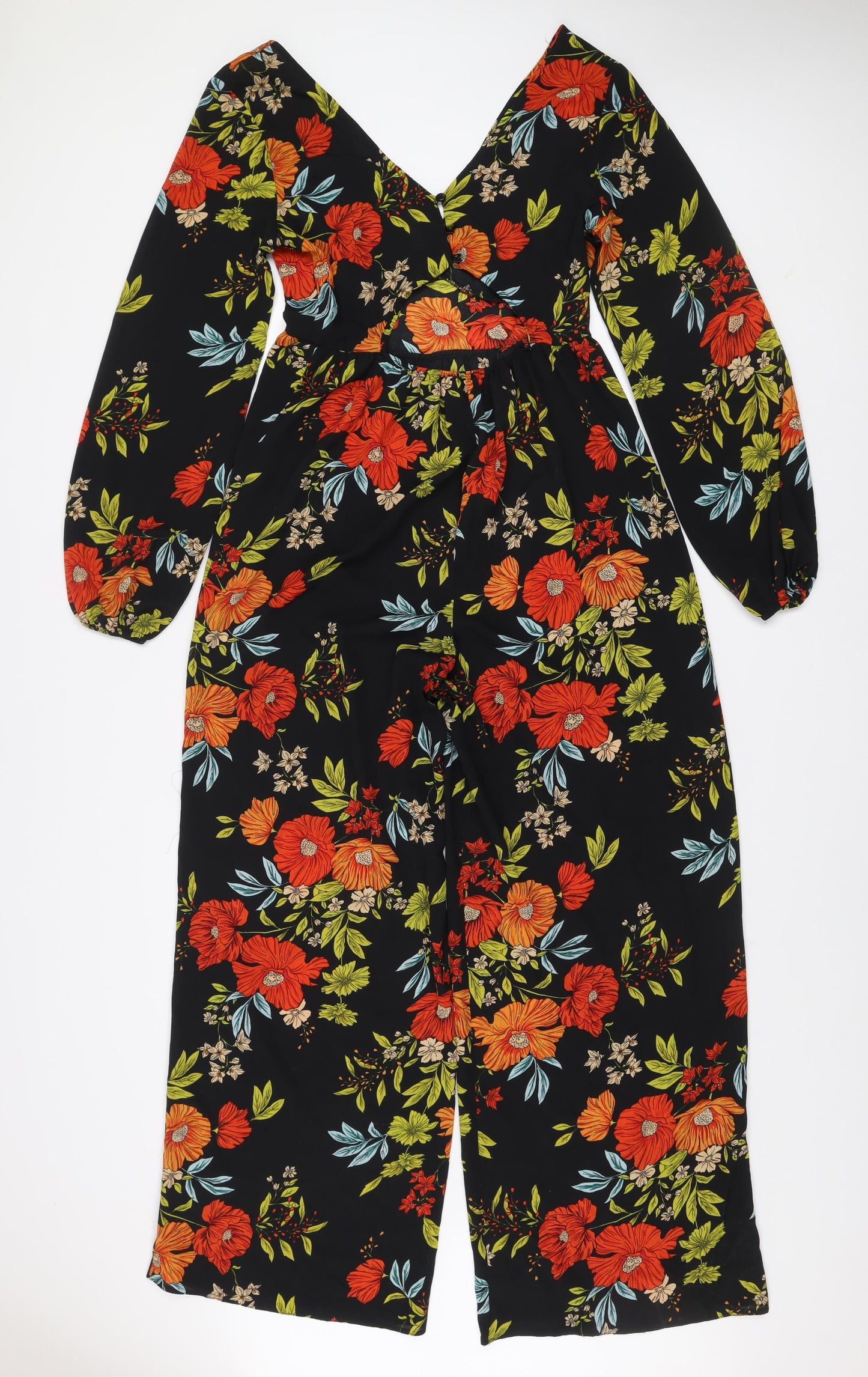 ASOS DESIGN Women's Multicoloured Floral Wide-Leg Jumpsuit UK 10