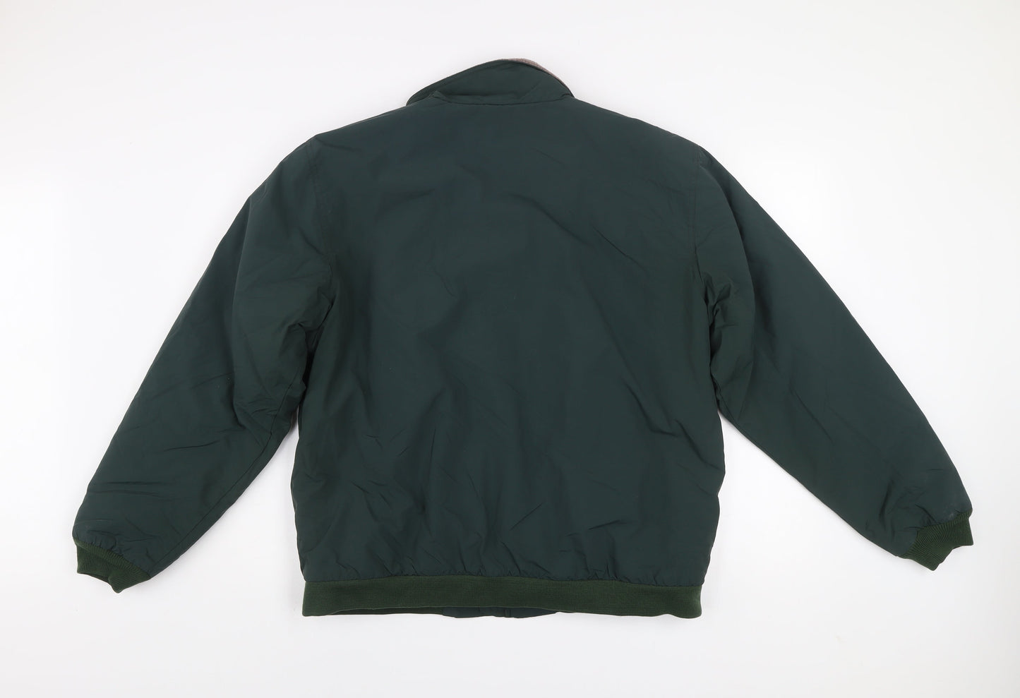 L.L. Bean Men’s Green Nylon Lined Bomber Jacket Size L Regular Outdoors