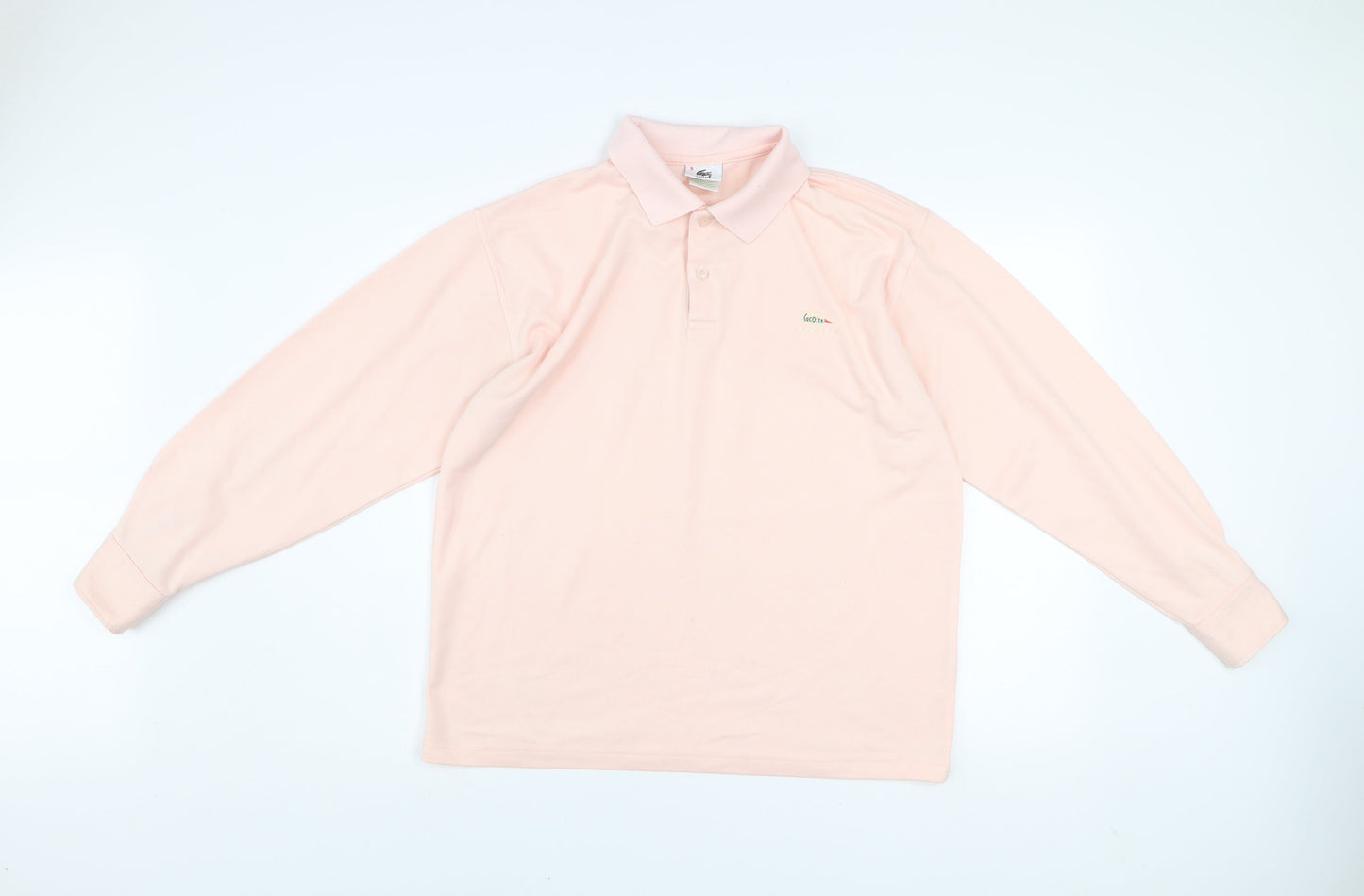 Lacoste Men's Pink Long Sleeve Cotton Polo Shirt Size L Classic Fit