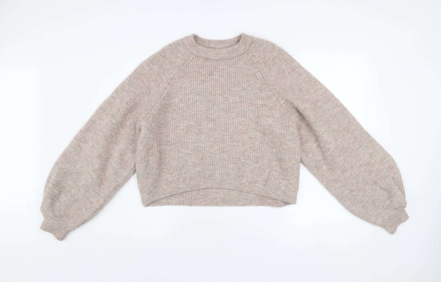 Topshop Women Beige Knit Pullover Jumper S Acrylic Blend