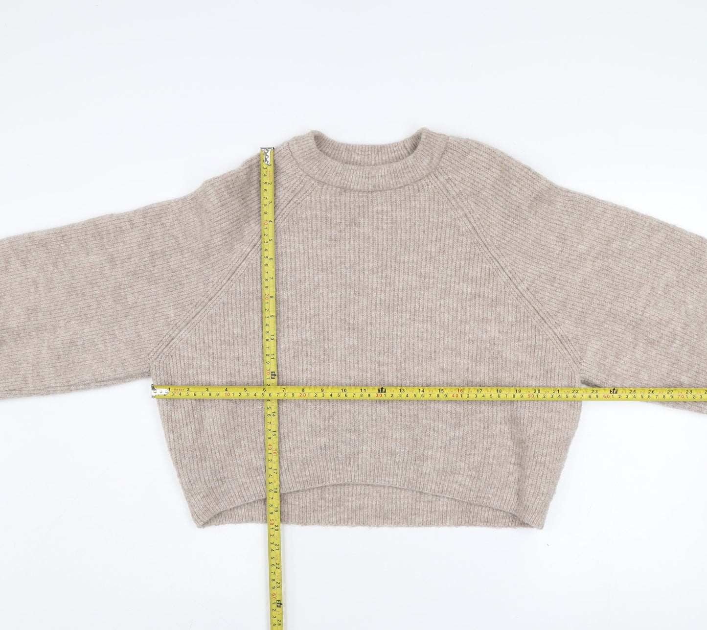 Topshop Women Beige Knit Pullover Jumper S Acrylic Blend