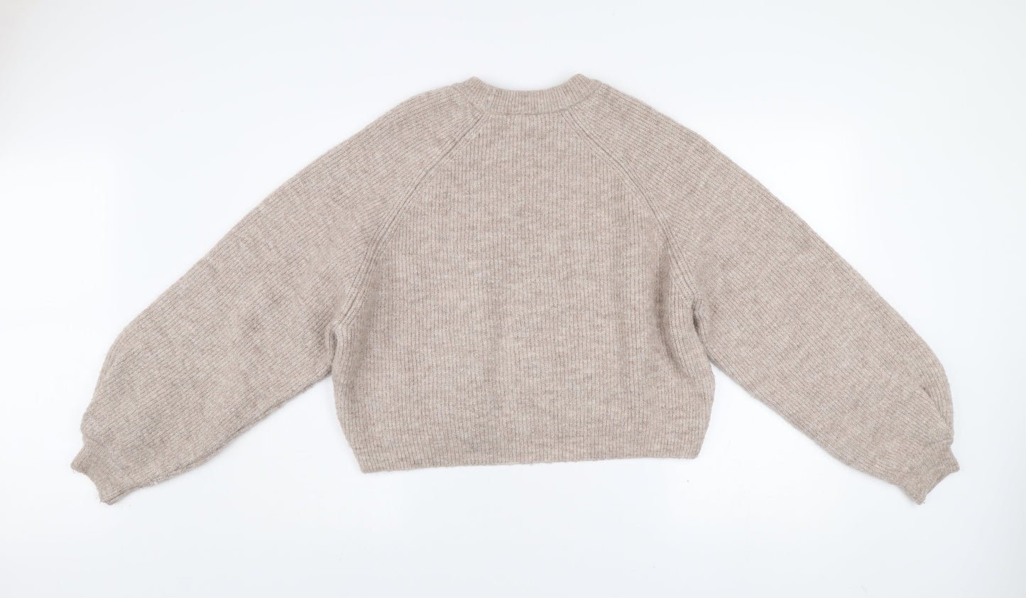 Topshop Women Beige Knit Pullover Jumper S Acrylic Blend