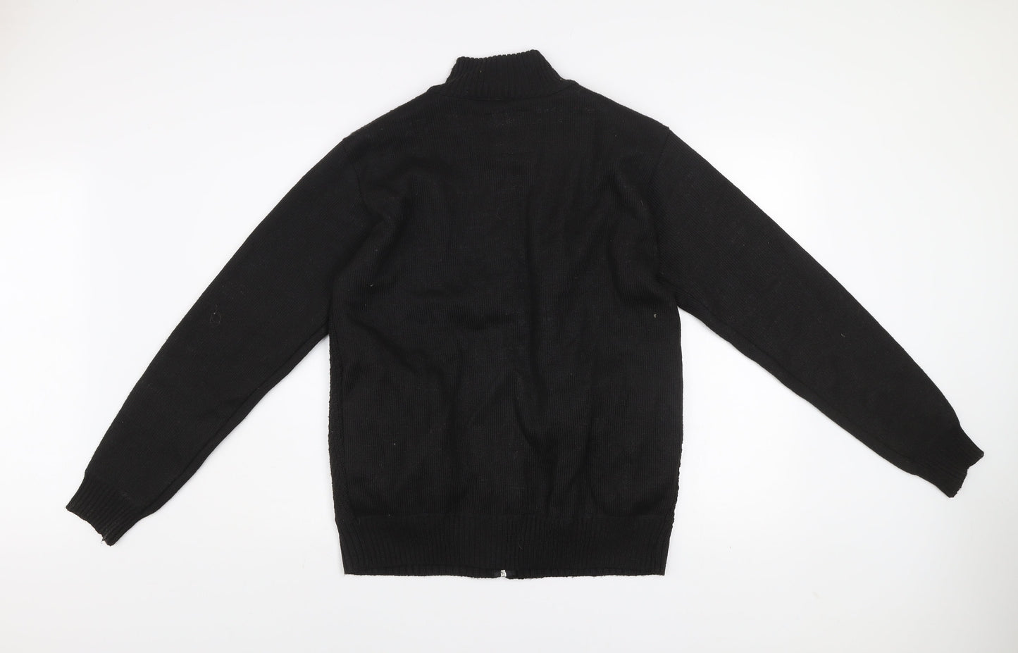 Matinee Mens Black Knit Full Zip Jacket Size M Polyester Lined