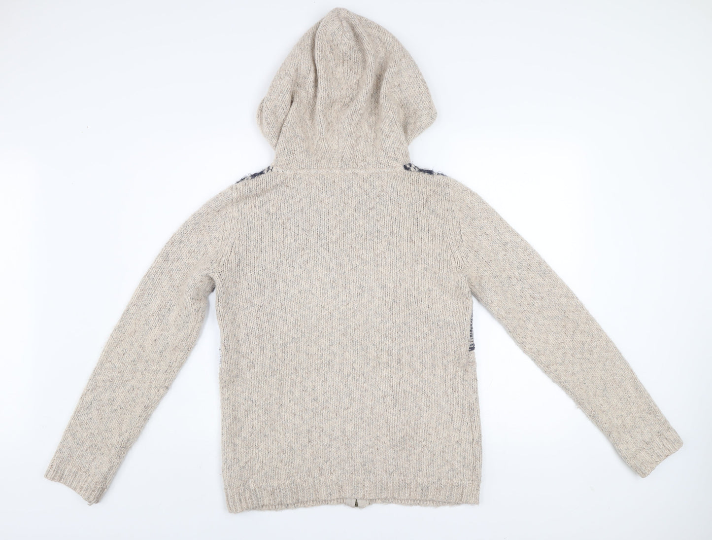 FatFace Women’s Beige Hooded Full Zip Knit Jumper Size 12