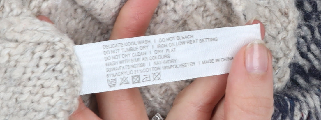 FatFace Women’s Beige Hooded Full Zip Knit Jumper Size 12