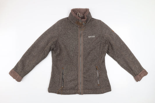 Regatta Women Brown Fleece Jacket UK 16 Outdoor Full Zip Lined