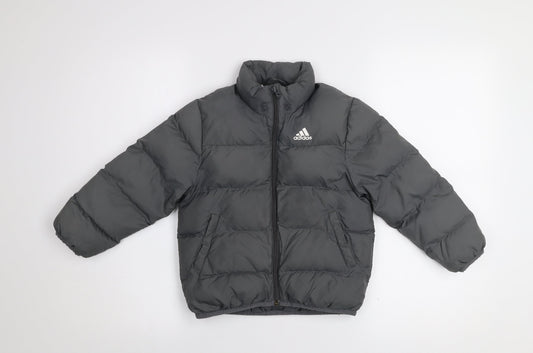 adidas Boys Grey 5-6 Years Puffer Jacket Winter Lightweight Coat