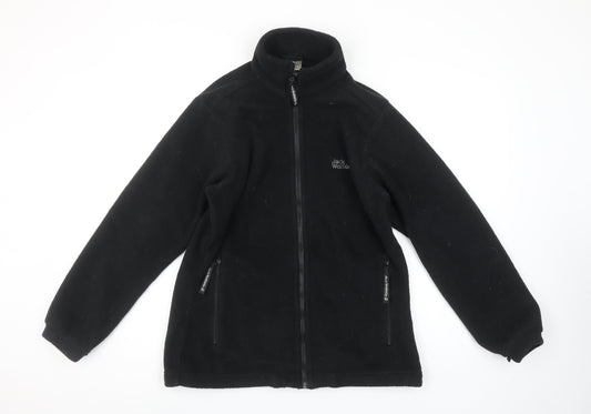 Jack Wolfskin Womens Black Fleece Full Zip Outdoor Jacket Size 12