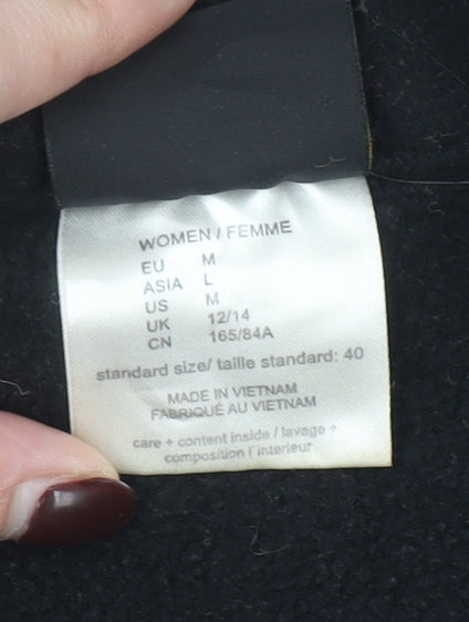 Jack Wolfskin Womens Black Fleece Full Zip Outdoor Jacket Size 12