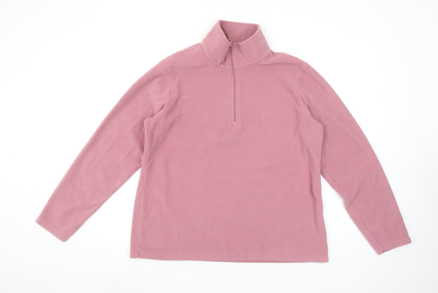 Mountain Warehouse Womens Pink 1/2 Zip Fleece Pullover Sweatshirt L