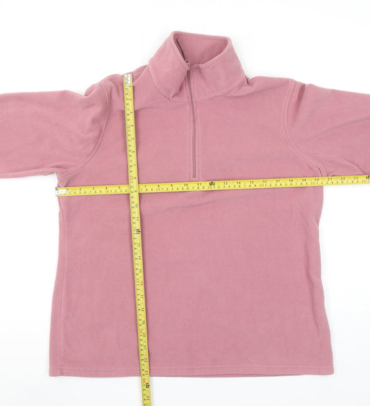 Mountain Warehouse Womens Pink 1/2 Zip Fleece Pullover Sweatshirt L