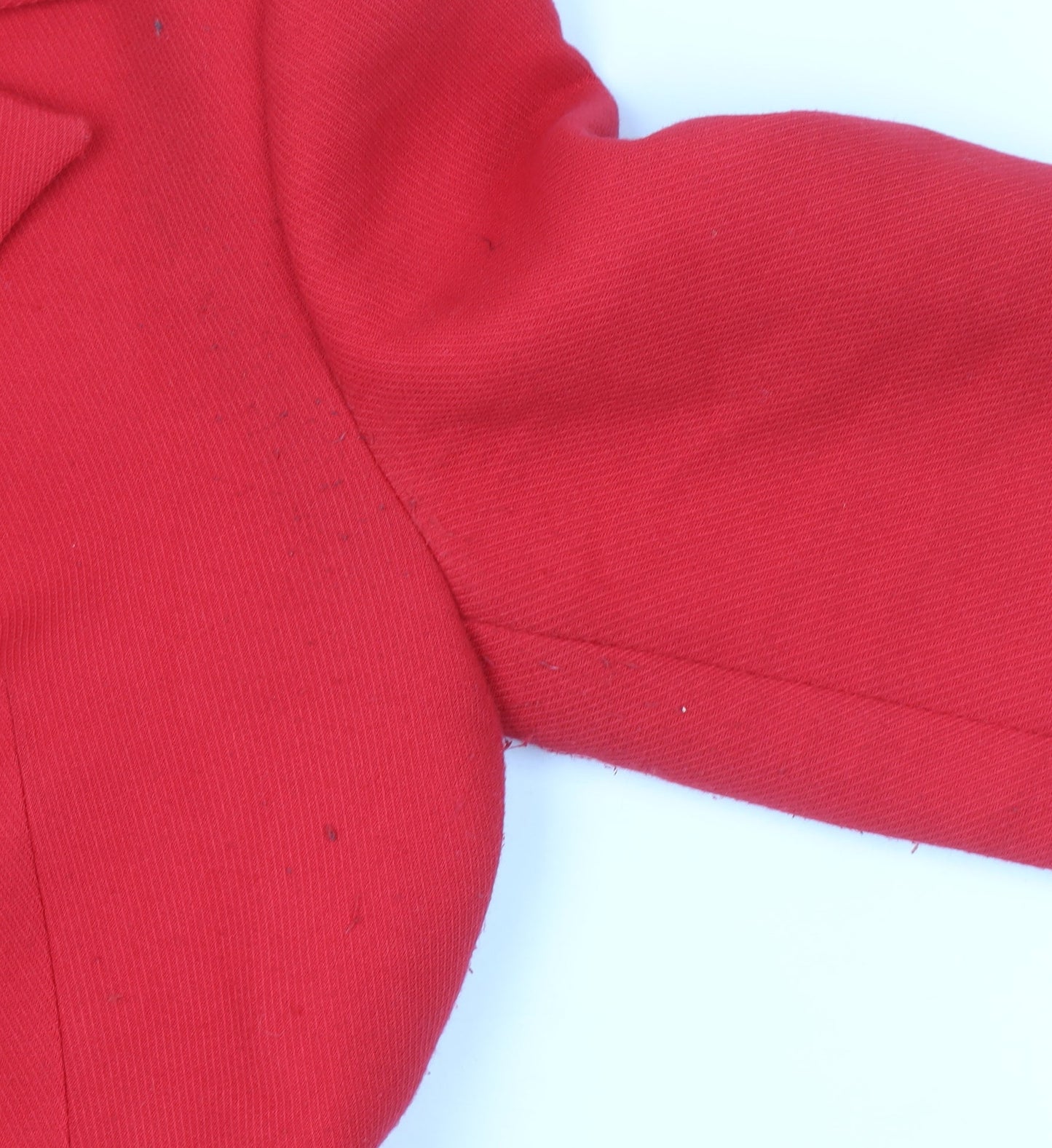 Mango Women Red Pea Coat Size 14 Lined Classic Mid-Length Button