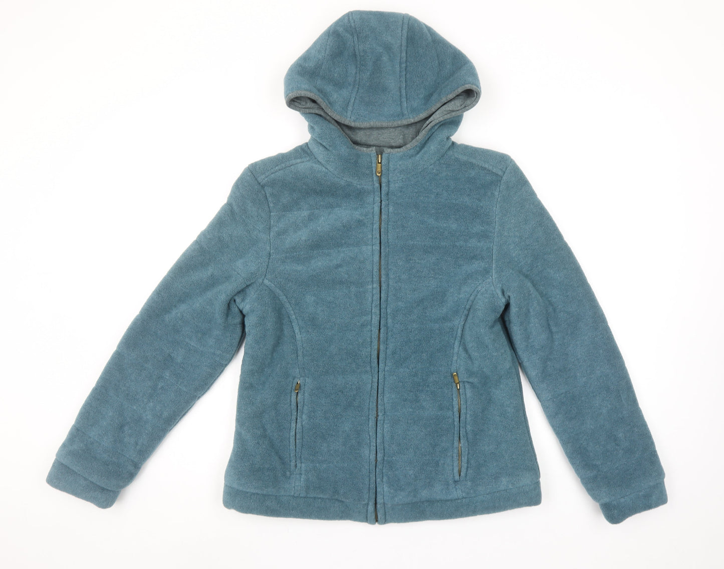 Hawkshead Women Blue Fleece Hooded Mid-Length Jacket Size 12