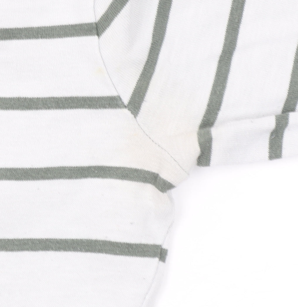 Mountain Warehouse Women's White Striped 3/4 Sleeve Cotton T-Shirt UK 12