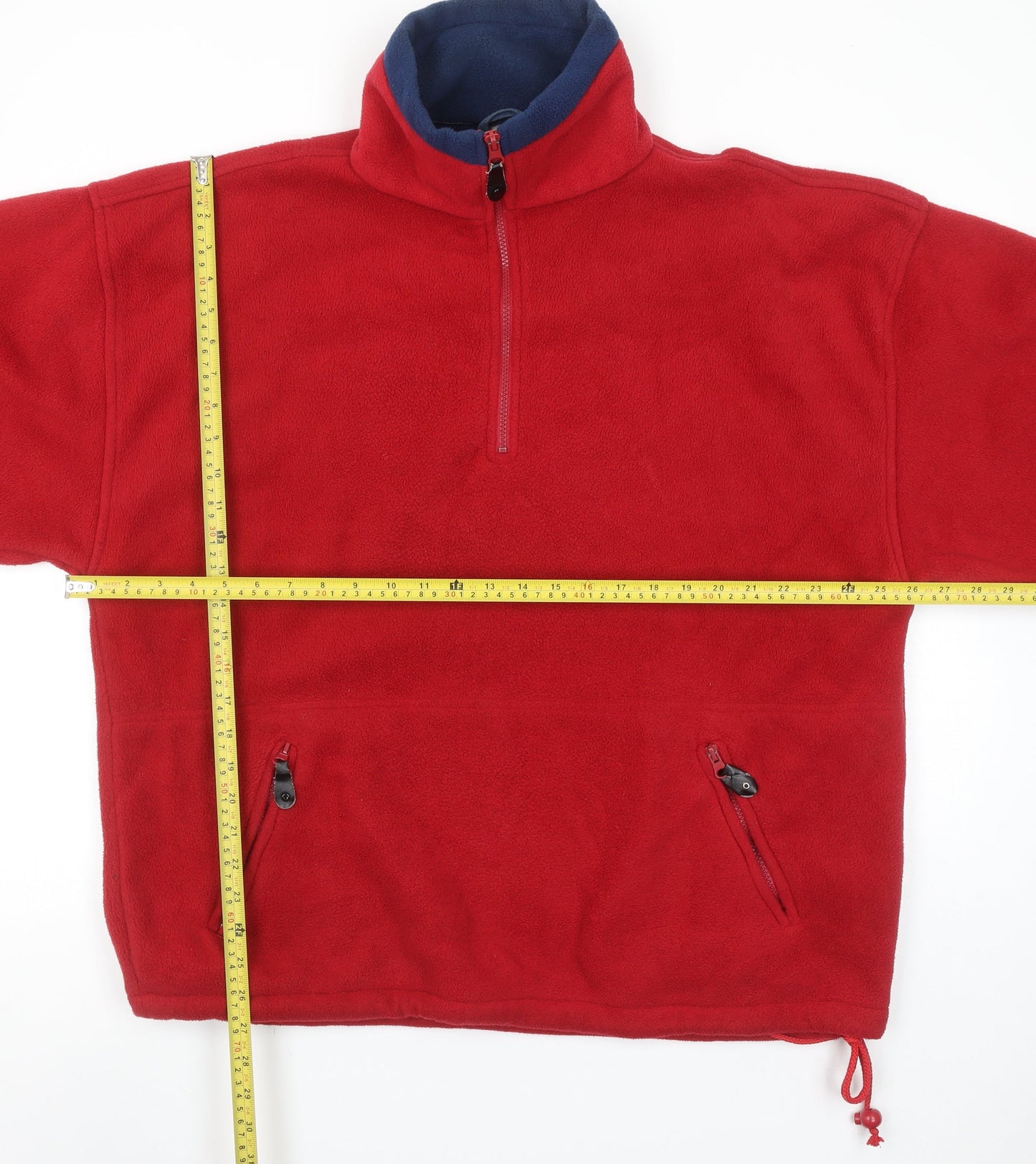 Mario Valente Men's Red Fleece 1/4 Zip Pullover Sweatshirt XL