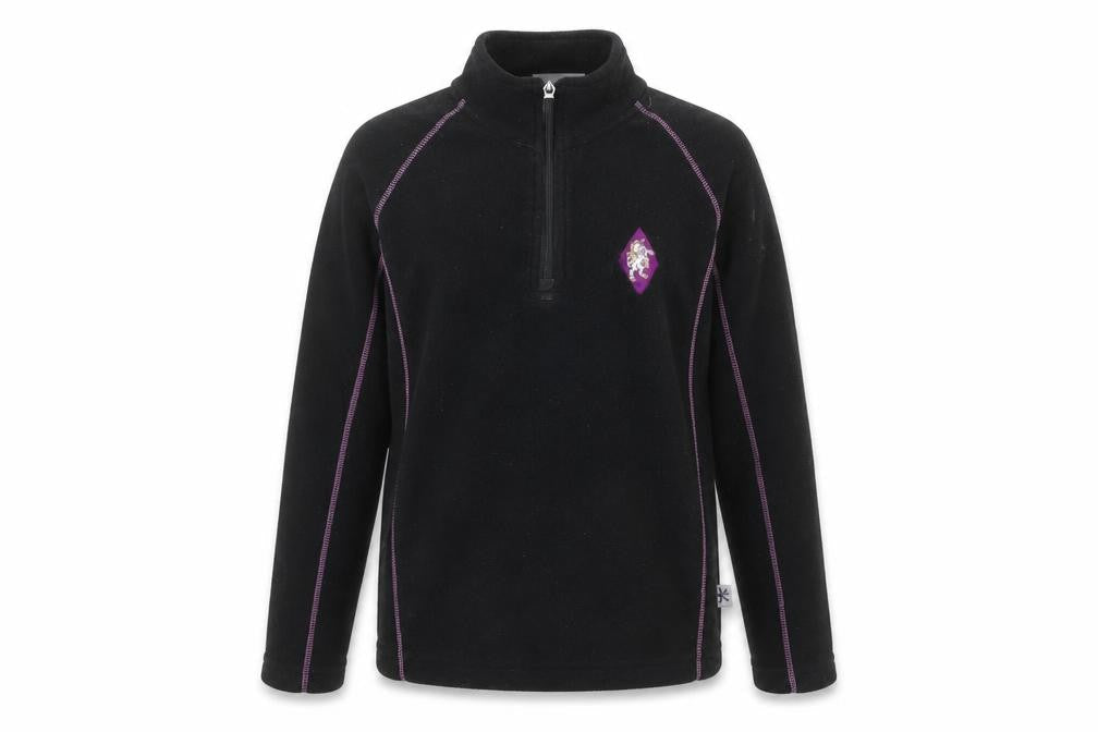 Front view of Kukri boys’ black fleece 1/4 zip pullover sweatshirt 11-12 years