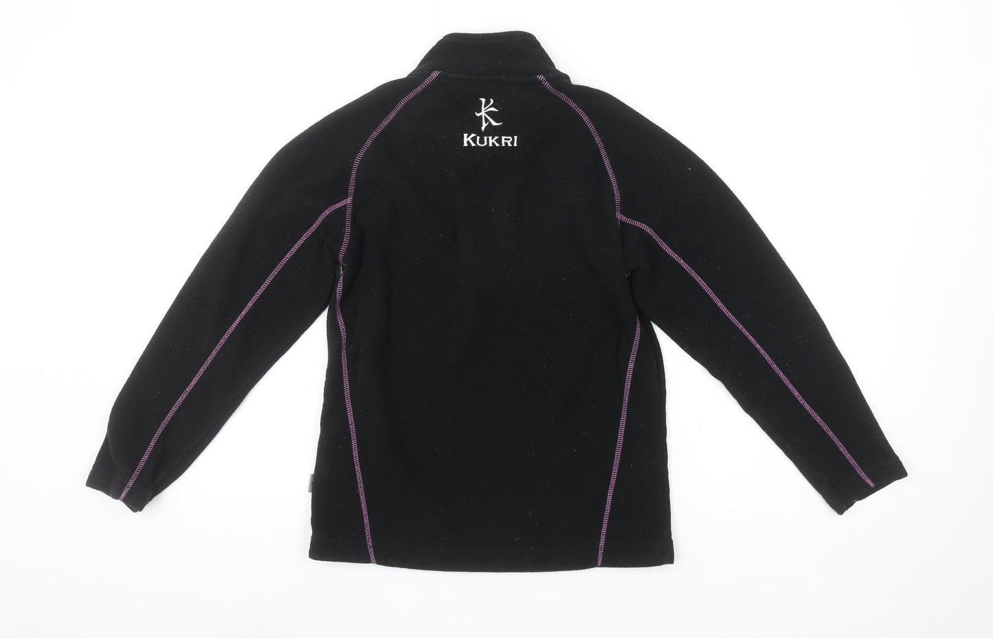 Kukri Boys Black Fleece 1/4 Zip Pullover Sweatshirt 11-12 Years