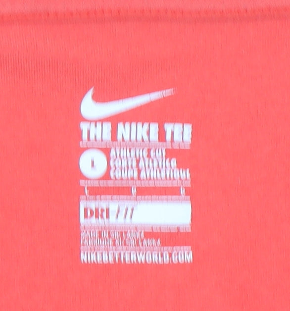 Nike Women's Red V-Neck Dri-FIT Athletic T-Shirt Size L
