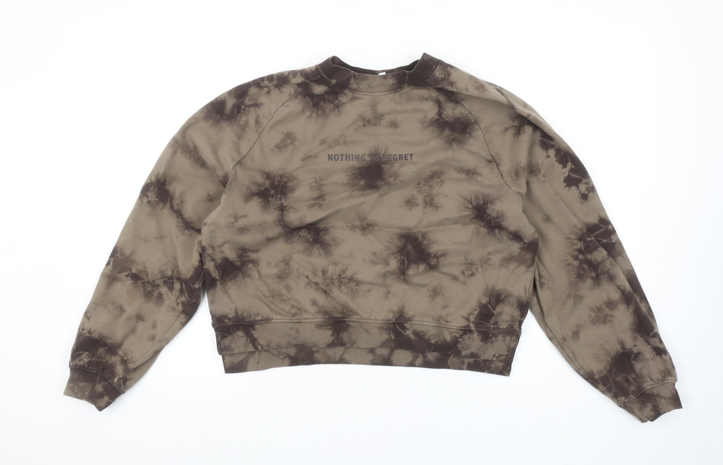 ONLY LIFE Women's Brown Tie-Dye Pullover Sweatshirt M Cotton Casual