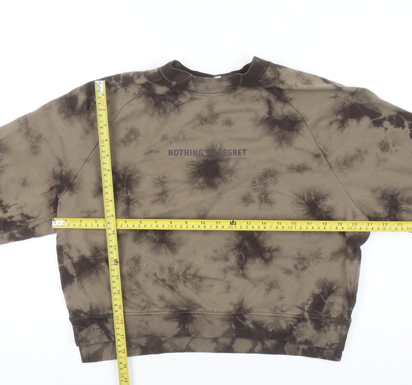 ONLY LIFE Women's Brown Tie-Dye Pullover Sweatshirt M Cotton Casual