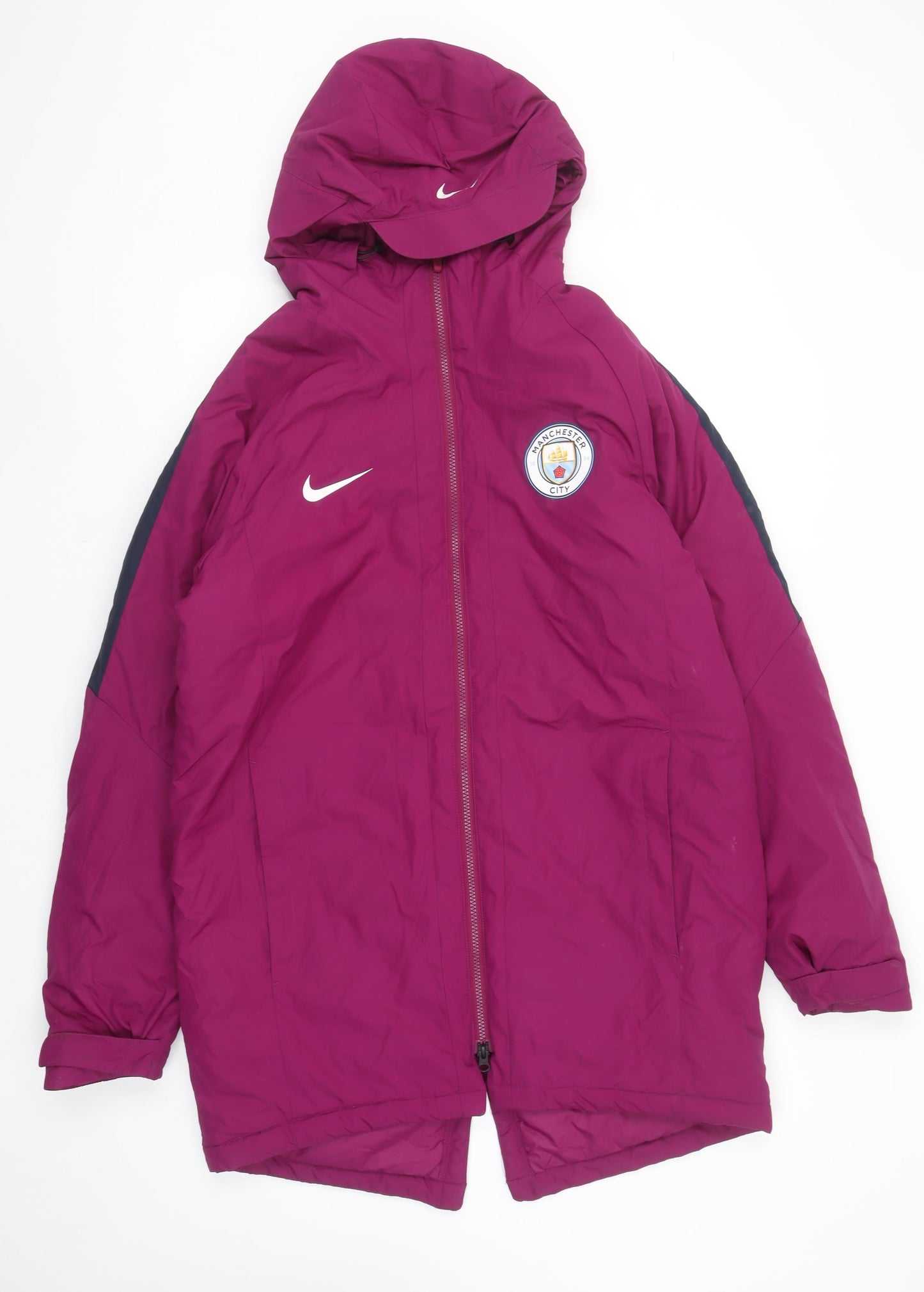 Nike Men’s Purple Manchester City Hooded Parka Jacket Size M