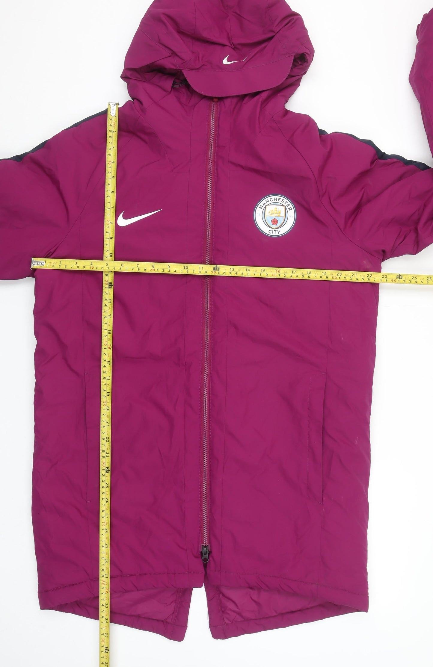 Nike Men’s Purple Manchester City Hooded Parka Jacket Size M