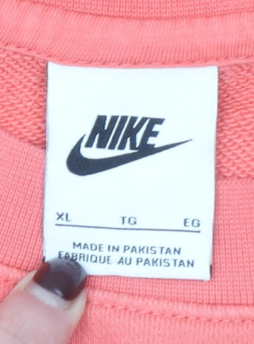 Womens UK XL Relaxed Nike Pink Pullover Sweatshirt
