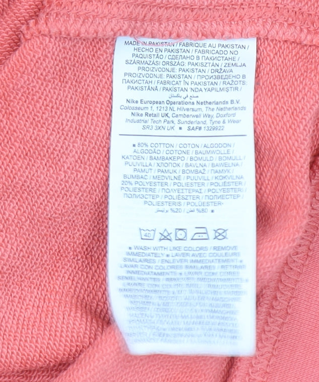 Womens UK XL Relaxed Nike Pink Pullover Sweatshirt