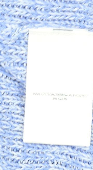 Lands' End Women's Blue Cable-Knit Cotton Jumper Size S