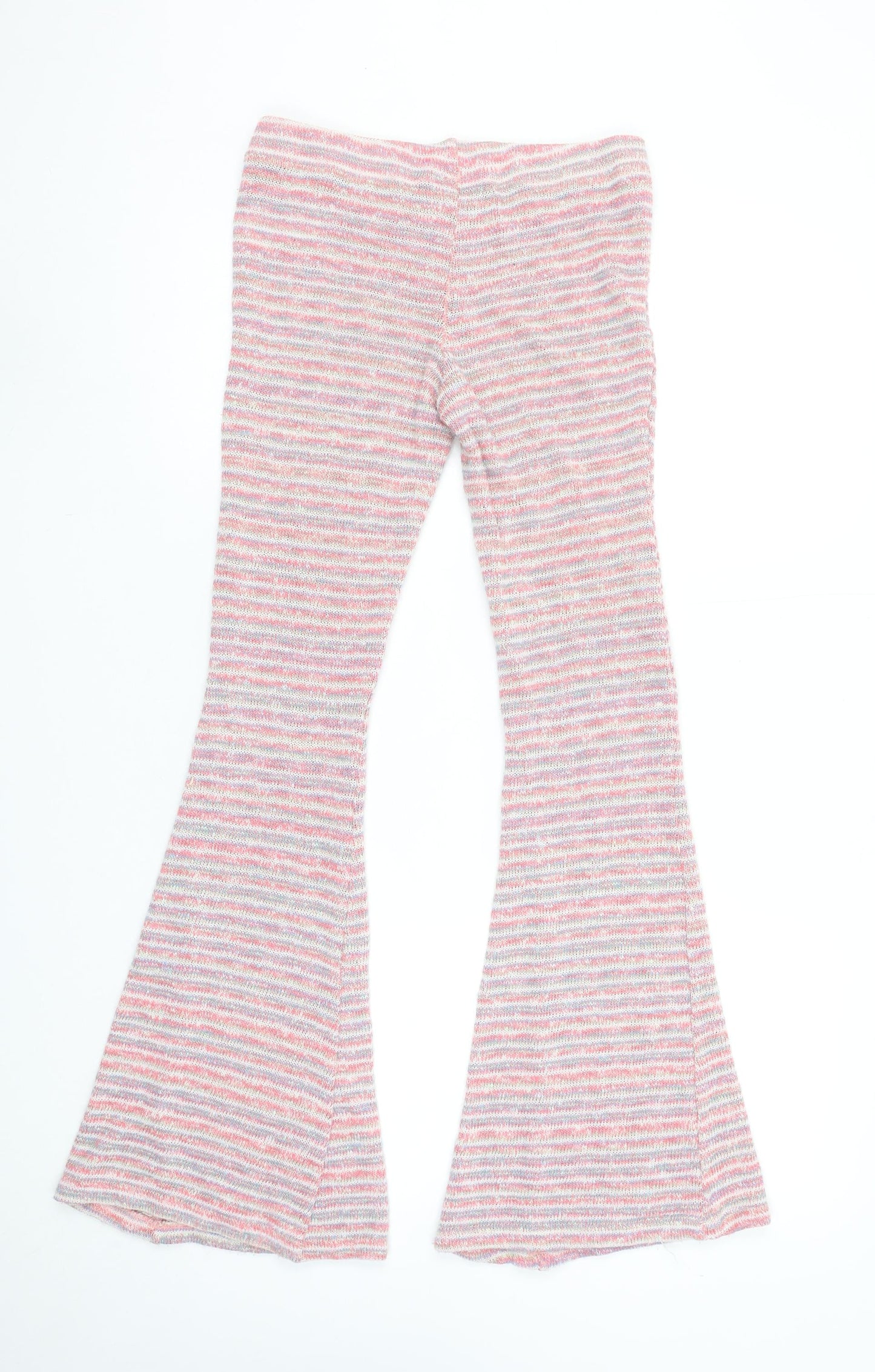 Outfitters Women's Multicoloured Striped Flared Knit Leggings S