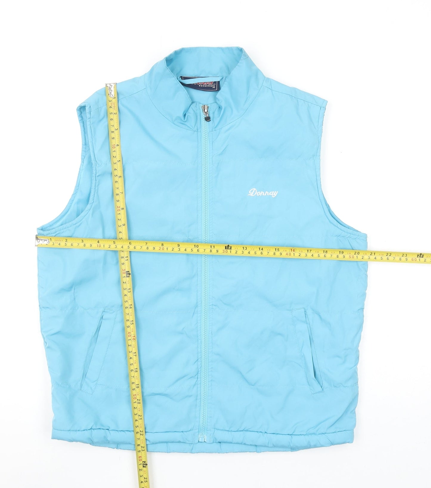 Donnay Women Blue Polyester Sleeveless Waistcoat Size M