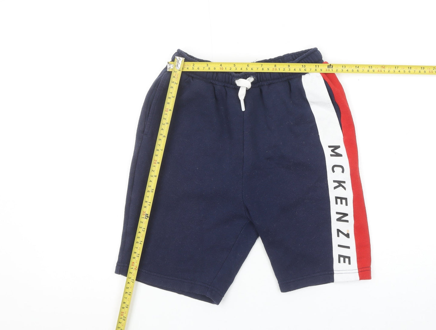 McKenzie Boys Blue Athletic Shorts 12-13 Years Colourblock Elastic Waist