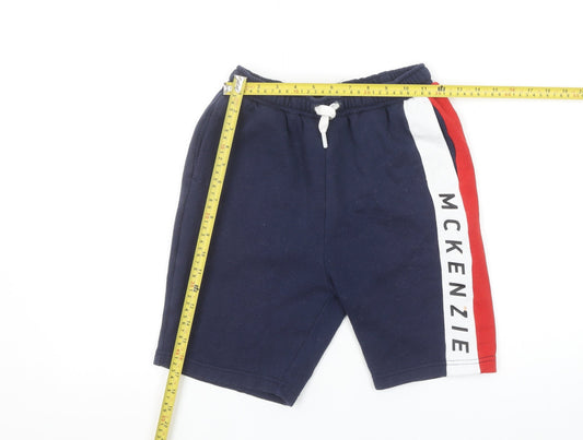 McKenzie Boys Blue Athletic Shorts 12-13 Years Colourblock Elastic Waist