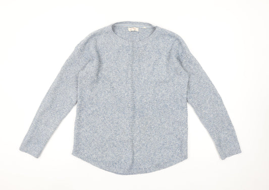 Fat Face Women's Blue Wool Blend Crew Neck Jumper Size 10