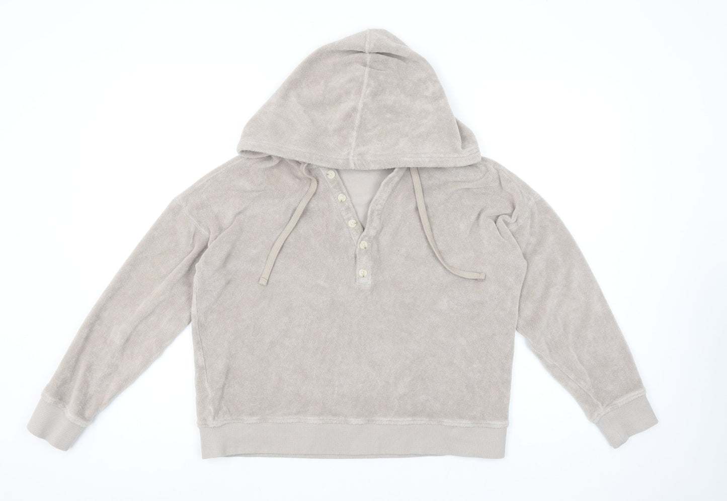 Hush Women’s Beige Cotton Henley Hoodie XS